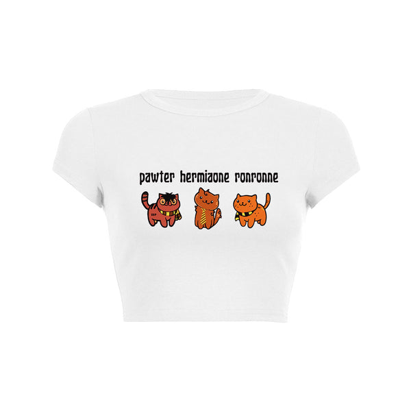 Magical Cats Crop Top Baby Tee