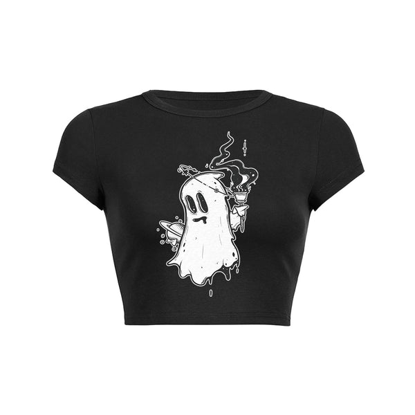 Ghostly Torch Crop Top Baby Tee