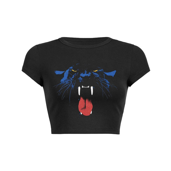 Fierce Panther Crop Top Baby Tee