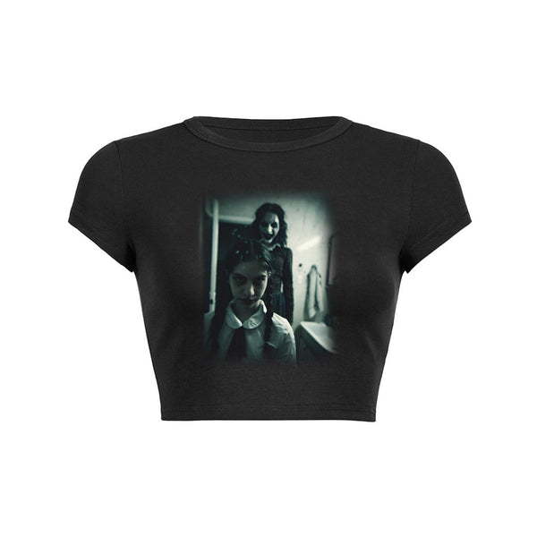 Mystic Mirror Crop Top Baby Tee