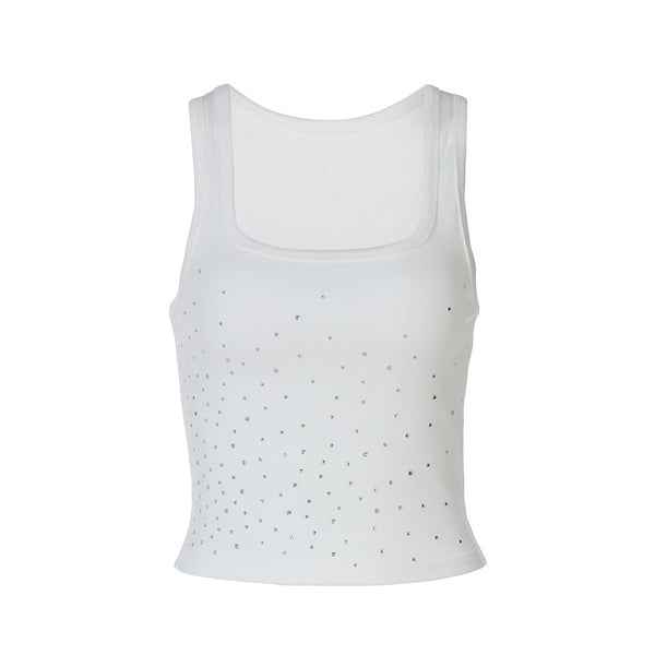 U neck beaded tank top