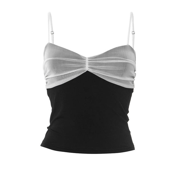 Ruched v neck backless cami top