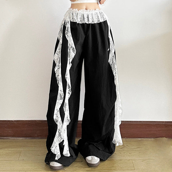 Lace ruffle ruched decor belt