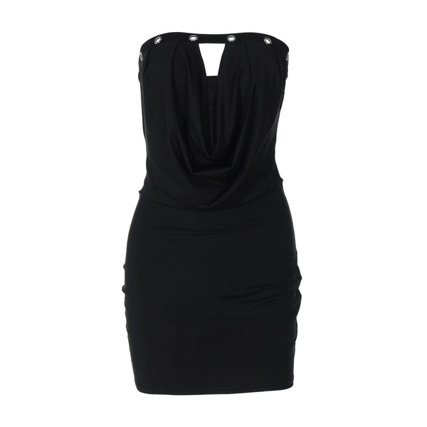 Hollow out ruched backless tube mini dress