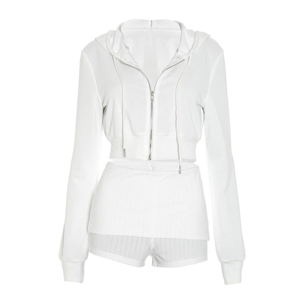 Hoodie zip-up long sleeve drawstring pant set