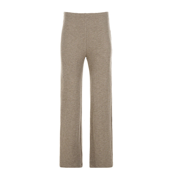 Waffle solid straight leg pant