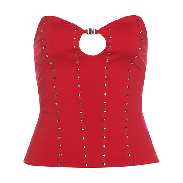 Sweetheart neck hollow out top