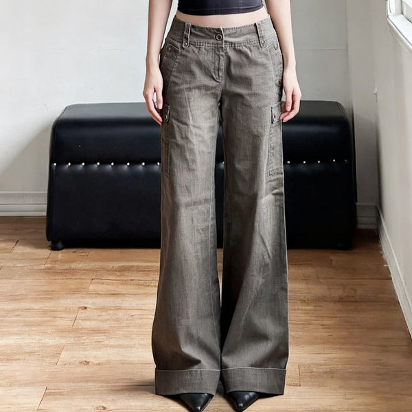 Button pant straight leg jeans