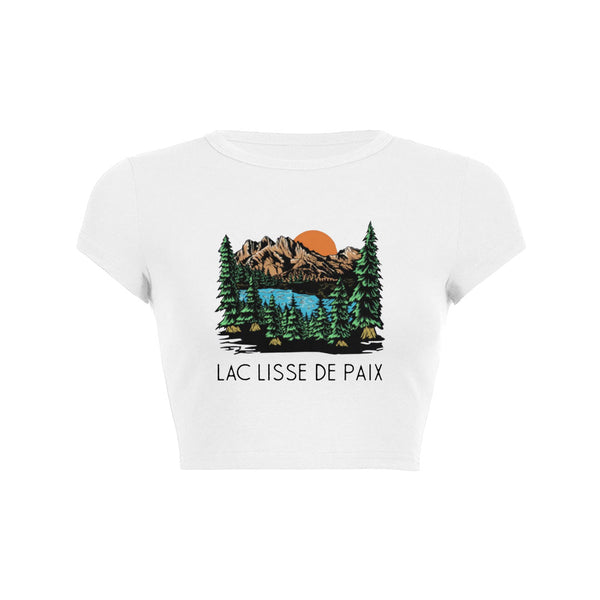 Serenity Mountain Crop Top Baby Tee