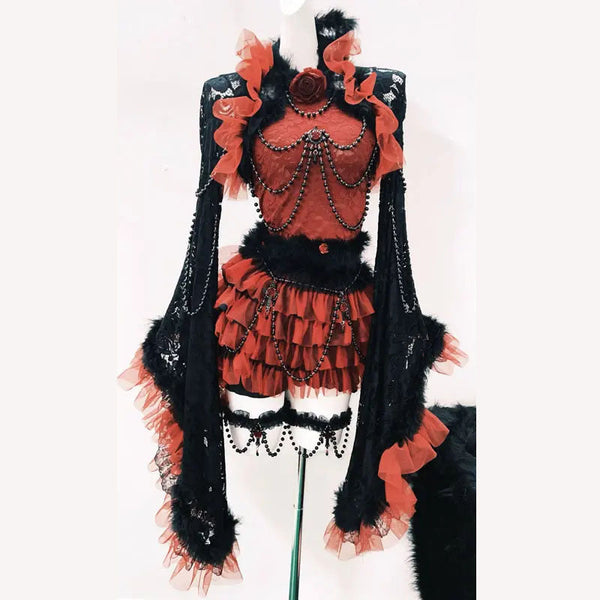 Beaded bowknot fluffy flower applique mini dress