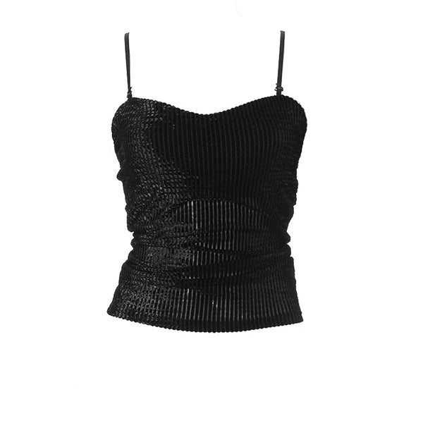 Corduroy adjustable backless cami top