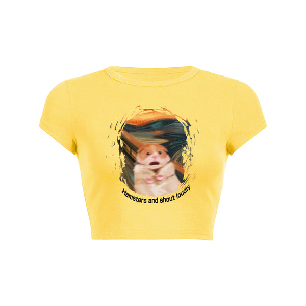 Screaming Hamster Crop Top Baby Tee