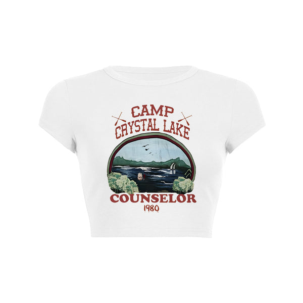 Crystal Lake Retro Crop Top Baby Tee