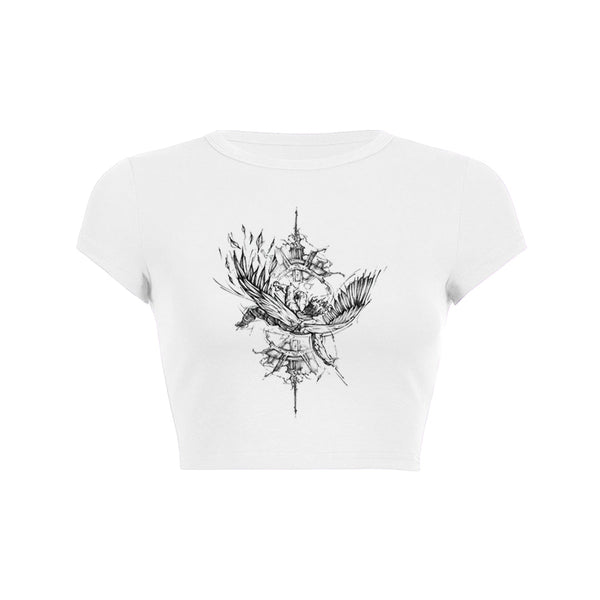 Broken Wings Crop Top Baby Tee
