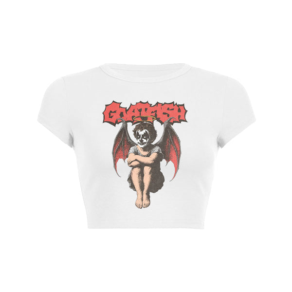 Demonic Angel Graphic Crop Top Baby Tee