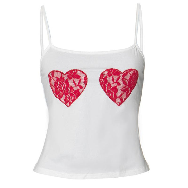 U neck sweetheart pattern cami top