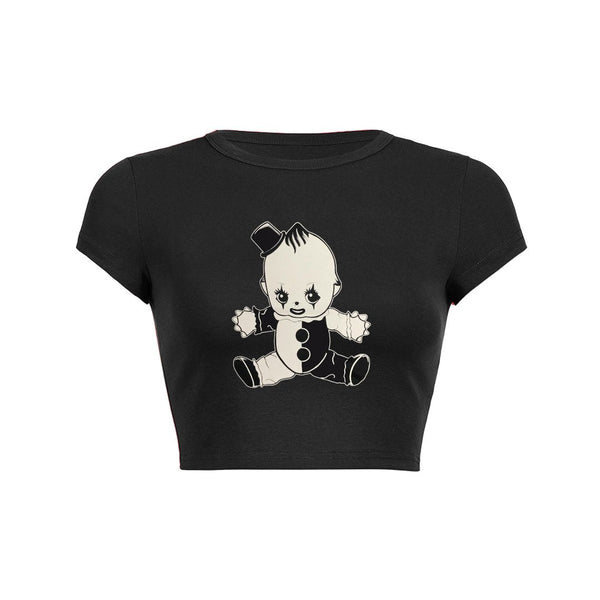 Vintage Doll Chic Crop Top Baby Tee