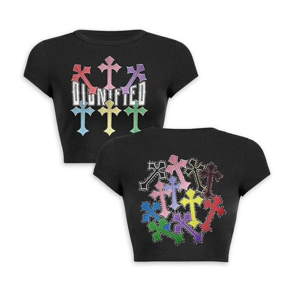 Unified Crosses Crop Top Baby Tee