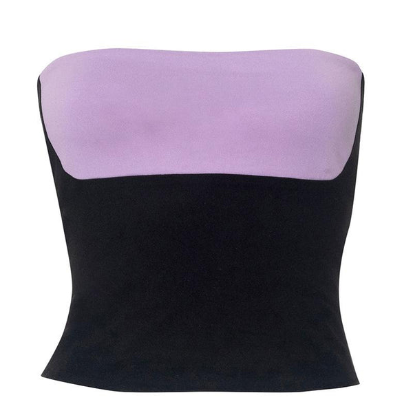 Contrast backless 2-way tube top