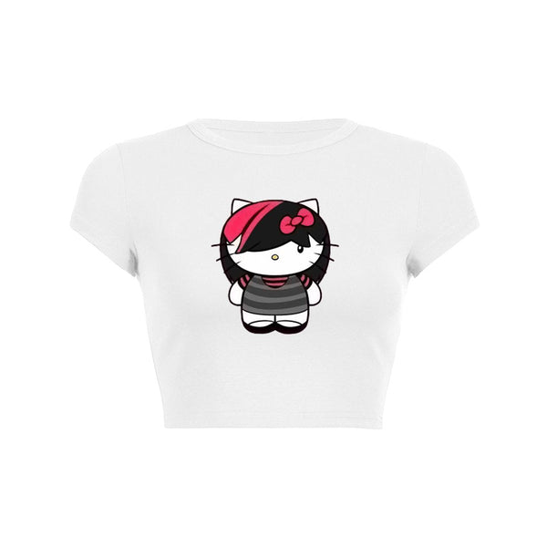 Punk Kitty Crop Top Baby Tee