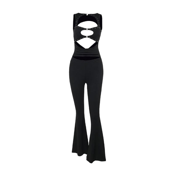 Sleeveless hollow out o ring jumpsuit