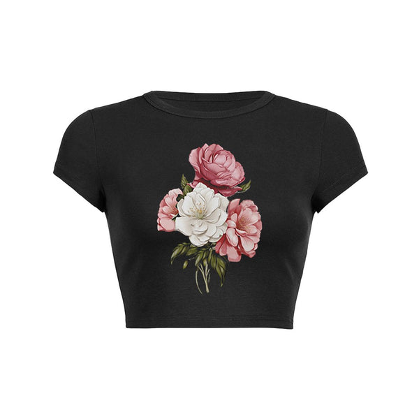 Floral Bouquet Crop Top Baby Tee