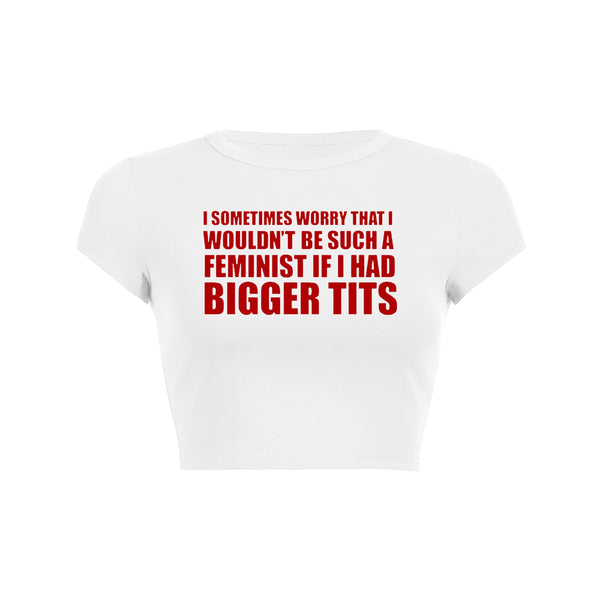 Feminist Humor Crop Top Baby Tee