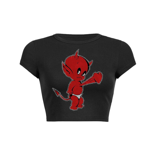 Devil Heart Crop Top Baby Tee