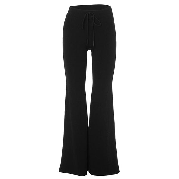 High rise drawstring ruched wide leg pant