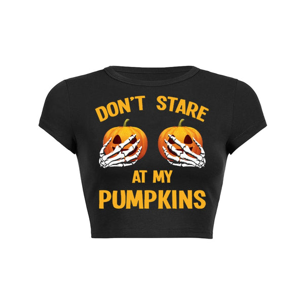 Spooky Pumpkins Crop Top Baby Tee