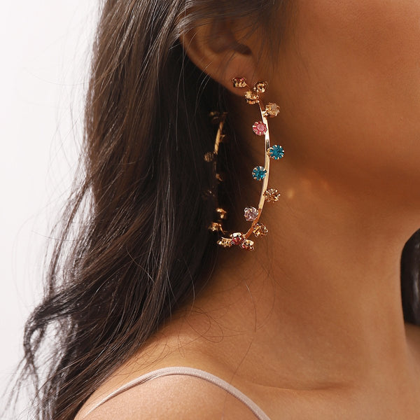 Rhinestone multicolor stud earrings