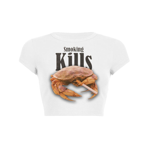 Smoking Crab Crop Top Baby Tee