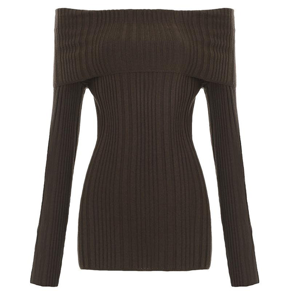 Long sleeve off shoulder textured solid mini dress