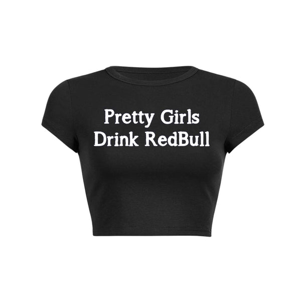 Camiseta corta para bebé Pretty Girls Drink Redbull Y2K 