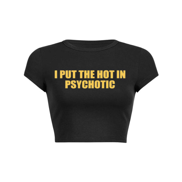 Pongo lo caliente en la camiseta corta para bebé psicótica Y2K 